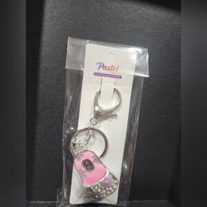 Key Chain Pastels Pink and Silver